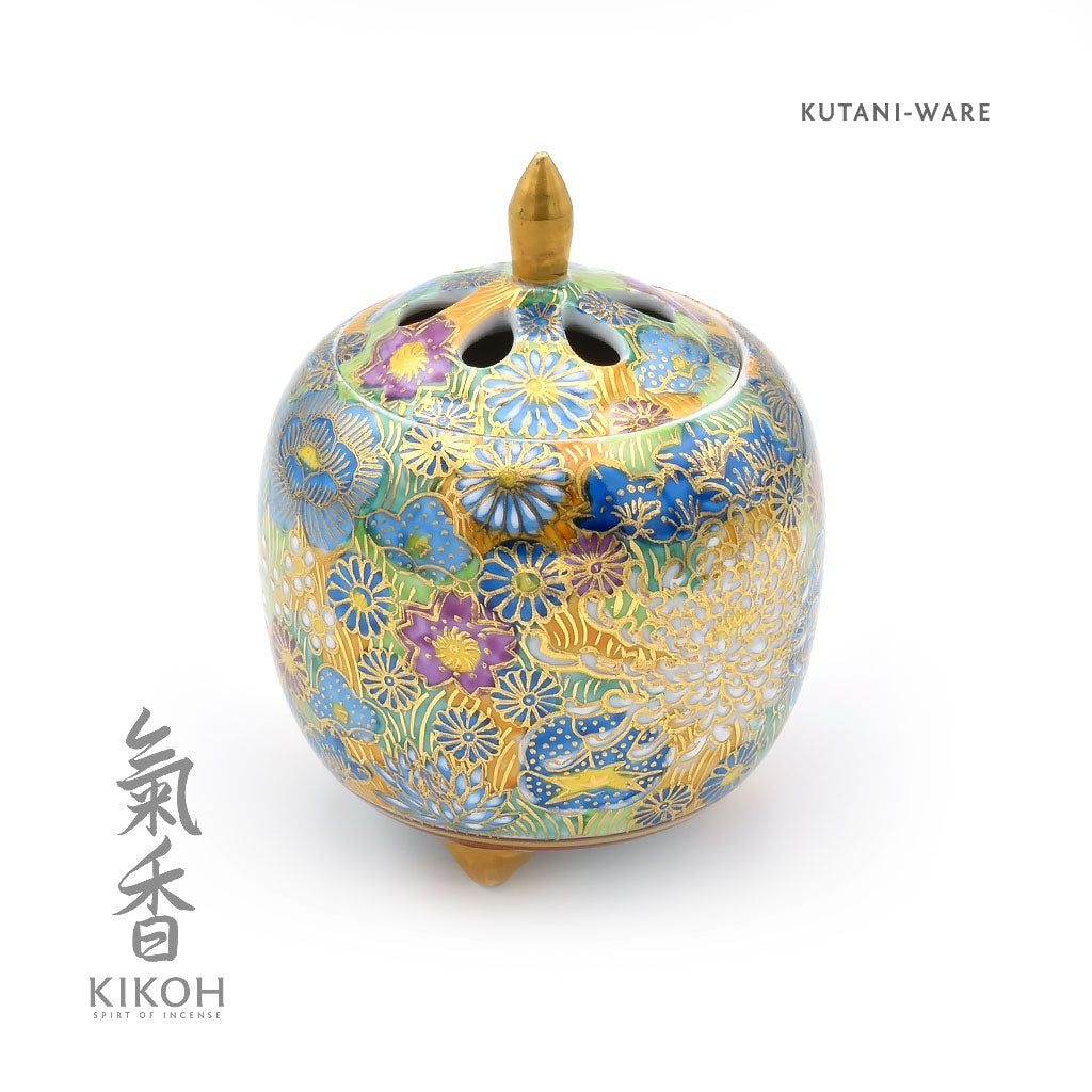 Midori Hanataba Kutani-Ware Koro - Kikoh Incense